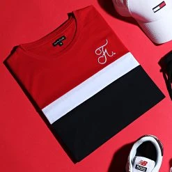 Offres 😍 Tee Shirt Tricolore Avec Broderie 008 Bleu Marine Blanc Rouge de Final Club ✨ -Final Club Soldes final club 127945 FINAL 008 20200703T162506 06