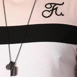 Grosses soldes 🌟 Tee Shirt Tricolore Avec Broderie 009 Blanc Noir Rose de Final Club 👏 -Final Club Soldes final club 127946 final 009 20180828T175724 03