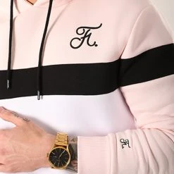 Promo 🥰 Sweat Capuche Tricolore Avec Broderie 035 Blanc Noir Rose de Final Club ⭐ -Final Club Soldes final club 127957 final 035 20180828T175724 03