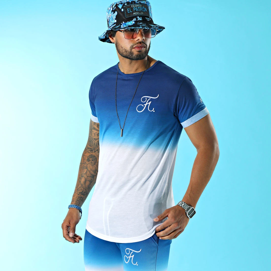 Meilleur prix 🥰 Tee Shirt Oversize Dégradé Avec Broderie 015 Bleu Et Blanc de Final Club 👍 8 Meilleur prix 🥰 Tee Shirt Oversize Dégradé Avec Broderie 015 Bleu Et Blanc de Final Club 👍 – Image 6