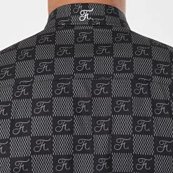 Meilleur prix 😀 Chemise Manches Longues Premium Avec Damier et Broderie 279 Noir de Final Club ✔️ -Final Club Soldes final club 198492 FINAL 279 20191213T143013 03