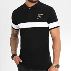 Meilleure affaire ✨ Polo Gold Edition Tricolore Avec Broderie Or 307 Noir de Final Club 🎉