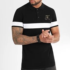Meilleure affaire ✨ Polo Gold Edition Tricolore Avec Broderie Or 307 Noir de Final Club 🎉 -Final Club Soldes final club 199065 FINAL 307 20191120T144832 03