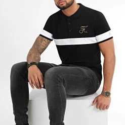 Meilleure affaire ✨ Polo Gold Edition Tricolore Avec Broderie Or 307 Noir de Final Club 🎉 -Final Club Soldes final club 199065 FINAL 307 20191120T144836 04