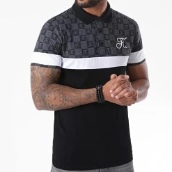 Promo 🧨 Polo Damier Tricolore Avec Broderie 381 Noir Gris de Final Club ⌛ -Final Club Soldes final club 219418 FINAL 381 20200721T143152 03