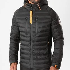 Offres 🔔 Doudoune Capuche Premium Tech Noir Orange de Final Club ⌛