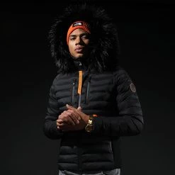 Sortie 👍 Doudoune Capuche Premium Tech Fourrure Noir Orange de Final Club ⌛ -Final Club Soldes final club 219839 FINAL DOUDOUNE TECH FUR NOIRORANGE 20211129T144826 05