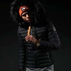 Sortie 👍 Doudoune Capuche Premium Tech Fourrure Noir Orange de Final Club ⌛ -Final Club Soldes final club 219839 FINAL DOUDOUNE TECH FUR NOIRORANGE 20211129T144827 06