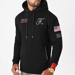 Vente flash 😍 Sweat Capuche Capsule USA Avec Patchs Et Broderie 365 Noir de Final Club 🧨 -Final Club Soldes final club 223057 FINAL 365 20200811T155817 04