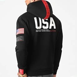 Vente flash 😍 Sweat Capuche Capsule USA Avec Patchs Et Broderie 365 Noir de Final Club 🧨