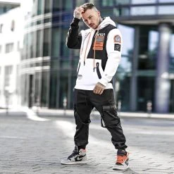 Nouveau ❤️ Sweat Capuche Nasa Half Limited Edition Noir Blanc Détails Orange Fluo de Final Club ❤️ -Final Club Soldes final club 236667 FINAL 535 20201217T151422 05