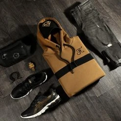 Bon marché 💯 Sweat Capuche Bicolore Avec Broderie 445 Noir Camel de Final Club ⌛ -Final Club Soldes final club 246269 FINAL 445 20210224T151038 03