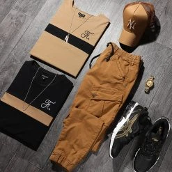 Offres 🤩 Tee Shirt Bicolore Avec Broderie 442 Camel Noir de Final Club ❤️ -Final Club Soldes final club 246271 FINAL 442 20210201T073612 03