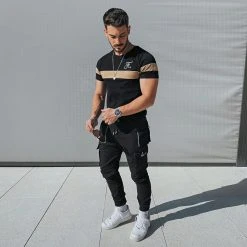 Offres 🤩 Tee Shirt Bicolore Avec Broderie 442 Camel Noir de Final Club ❤️ -Final Club Soldes final club 246271 FINAL 442 TPDT 20210721T151948 05