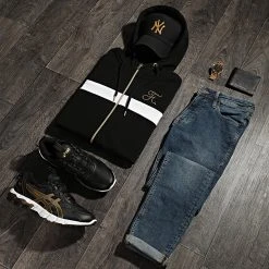 Vente flash ⭐ Sweat Capuche Zippé Avec Broderie 519 Blanc Noir Doré de Final Club 🔔 -Final Club Soldes final club 247072 FINAL 519 20210301T141456 05