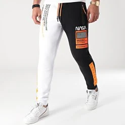 Coupon ⌛ Pantalon Jogging Half Limited Edition Noir Blanc Détails Orange Fluo de Final Club ✔️