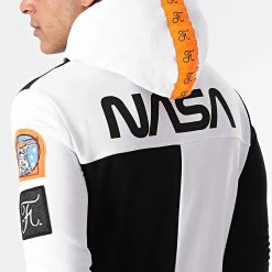 Remise ⌛ Sweat Zippé Capuche Nasa Half Limited Edition 563 Noir Blanc Détails Orange Fluo de Final Club 😍 -Final Club Soldes final club 249669 FINAL 563 20210409T145436 04