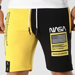 Le moins cher ❤️ Short Jogging Half Colors Limited Edition Noir Jaune de Final Club ⭐