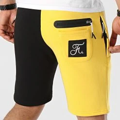 Le moins cher ❤️ Short Jogging Half Colors Limited Edition Noir Jaune de Final Club ⭐ -Final Club Soldes final club 251974 FINAL 573 20210402T081047 04