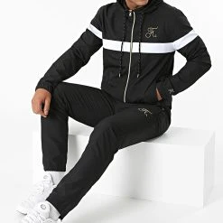 Tout neuf ⌛ Ensemble De Survêtement Gold Label Avec Bandes Et Broderie 459 Noir de Final Club 🥰
