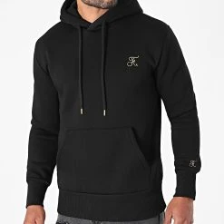 Meilleure vente ⭐ Sweat Capuche Premium Avec Broderie 621 Noir Doré de Final Club 😀