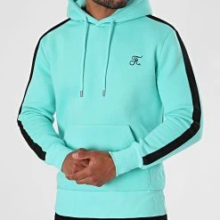 Le moins cher 🛒 Sweat Capuche Premium A Bande 633 Bleu Pastel de Final Club 👍