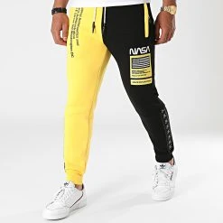 Promo ❤️ Pantalon Jogging Half Colors Limited Edition Noir Jaune de Final Club 🔔