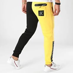 Promo ❤️ Pantalon Jogging Half Colors Limited Edition Noir Jaune de Final Club 🔔 -Final Club Soldes final club 263359 FINAL 686 20210618T150558 04