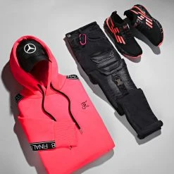 Offres ❤️ Sweat Capuche Premium A Bandes 725 Rose Fluo de Final Club ✨ -Final Club Soldes final club 280363 FINAL 725 20211117T103600 09