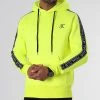 Promo 🧨 Sweat Capuche Premium A Bandes 726 Jaune Fluo de Final Club 🥰