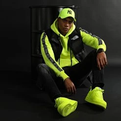 Promo 🧨 Sweat Capuche Premium A Bandes 726 Jaune Fluo de Final Club 🥰 -Final Club Soldes final club 280364 FINAL 726 20211027T085512 03