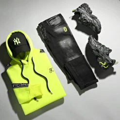 Promo 🧨 Sweat Capuche Premium A Bandes 726 Jaune Fluo de Final Club 🥰 -Final Club Soldes final club 280364 FINAL 726 20211027T140724 06