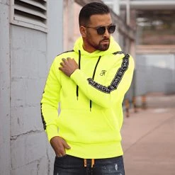 Promo 🧨 Sweat Capuche Premium A Bandes 726 Jaune Fluo de Final Club 🥰 -Final Club Soldes final club 280364 FINAL 726 20220127T073938 06