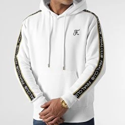 Acheter ❤️ Sweat Capuche Luxury Edition A Bandes Logo 790 Blanc Doré de Final Club ⭐