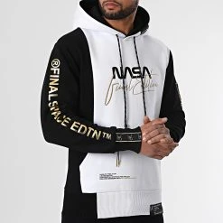 Bon marché ⭐ Sweat Capuche Nasa Final Edition Noir Blanc Détails Or de Final Club 😀 -Final Club Soldes final club 286771 FINAL 815 20211110T091304 03