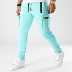 Promo 🛒 Pantalon Jogging Cargo Premium Fit 822 Bleu Pastel de Final Club ⭐