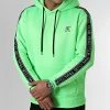 Sortie ⭐ Sweat Capuche Premium A Bandes 727 Vert Fluo de Final Club ✨