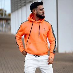 Meilleure affaire ⌛ Sweat Capuche Premium A Bandes 728 Orange Fluo de Final Club ❤️ -Final Club Soldes final club 291128 FINAL 728 20220224T083835 05