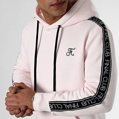 Meilleure affaire 🤩 Sweat Capuche Premium A Bandes 833 Rose Pale de Final Club ✨ -Final Club Soldes final club 291237 FINAL 833 20220121T153629 02