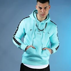 Meilleure affaire 🎉 Sweat Capuche A Bandes Avec Broderie 780 Bleu Pastel de Final Club 🧨 -Final Club Soldes final club 291239 FINAL 780 20220309T152137 06