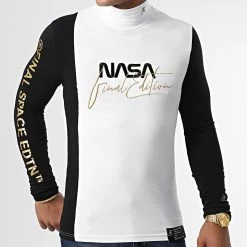 De gros 🌟 Tee Shirt Col Roulé Manches Longues Final Edition 845 Noir Blanc Détails Or de Final Club 🥰