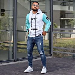 De gros 😉 Sweat Capuche NASA Final Edition 846 Blanc Bleu Pastel de Final Club 🌟 -Final Club Soldes final club 292340 FINAL 846 20220511T101847 06