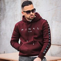 Meilleur prix 🌟 Sweat Capuche A Bandes Avec Broderie 855 Bordeaux de Final Club 🧨 -Final Club Soldes final club 293780 FINAL 855 20220302T094943 05
