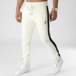 Remise 🔔 Pantalon Jogging Premium A Bandes 907B Natural de Final Club ⭐