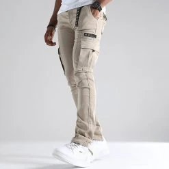 Meilleure vente 🤩 Pantalon Cargo Skinny Fit 943 Beige de Final Club ⭐
