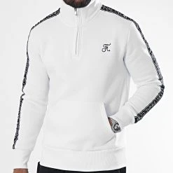 Vente flash ✔️ Sweat Col Zippé Premium A Bandes 835 Blanc de Final Club 😀 -Final Club Soldes final club 306012 FINAL 835 20220513T150406 01