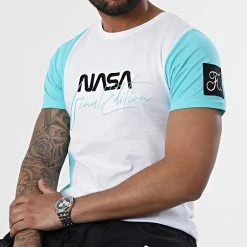 Nouveau 😉 Tee Shirt Nasa Final Edition 973 Blanc Bleu Pastel de Final Club 🛒 -Final Club Soldes final club 307067 FINAL 973 20220513T150636 01