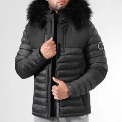 De gros 🔔 Doudoune Night Shark Avec Fourrure Noire 0012 Noir de Final Club 🥰