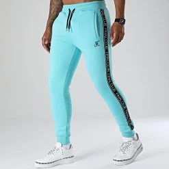 Grosses soldes 😉 Pantalon Jogging A Bandes et Broderie 1001 Bleu Pastel de Final Club 🔥 -Final Club Soldes final club 317672 FINAL 1001 20220628T144317 03