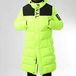 Acheter ❤️ Doudoune Longue Capuche Dark Interstellar 0024 Jaune Fluo de Final Club ✔️